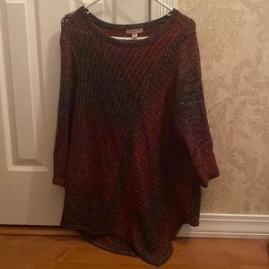 Dress Barn 1X Maroon Oversized Sweater